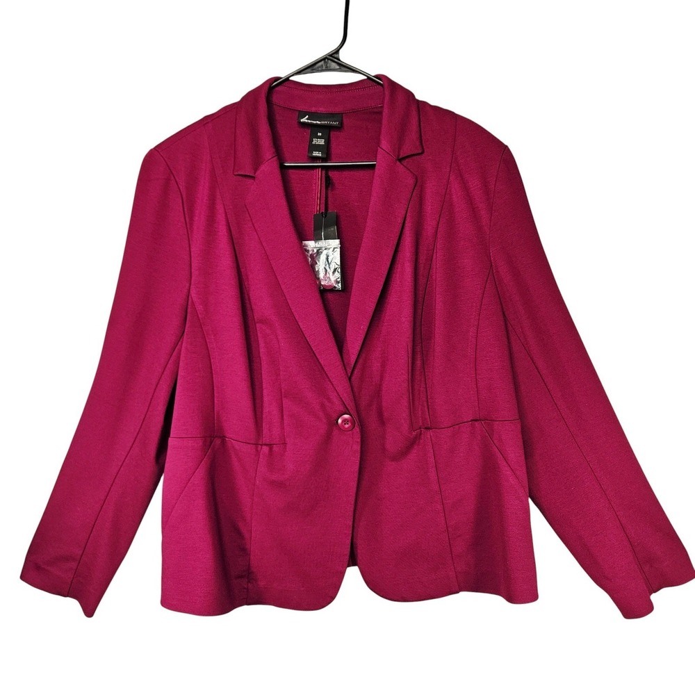 Lane Bryant Ponte Blazer Dark‎ Berry Blazer Jacket Size 20 Career Casual Stretch